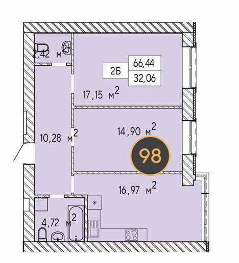 Квартира на ЖК «Фаворит Premium» в Києві, ID 225319, фото №14