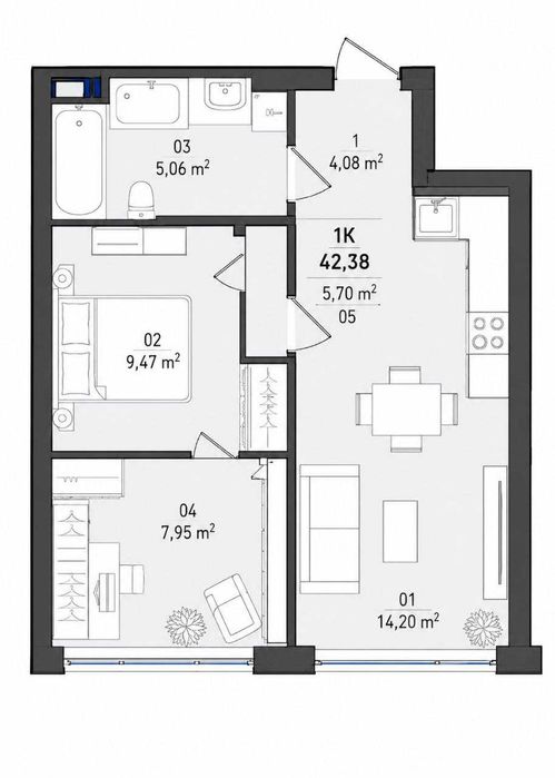 Квартира на вул. Панаса Мирного, 1 в Івано-Франківську, ID 213931, фото №6