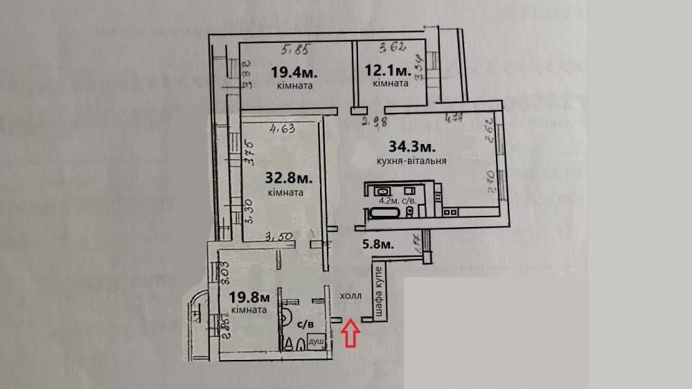 Квартира на вул. Олександра Довженка, 14/1 в Києві, ID 214074, фото №23