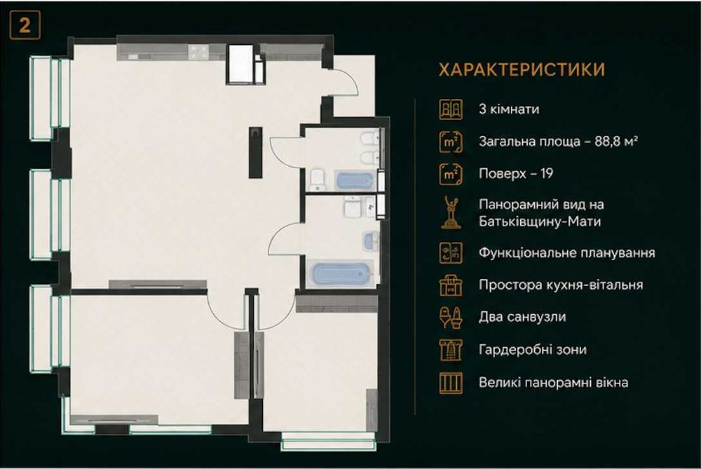 Квартира на ЖК Edeldorf Hills в Києві, ID 215070, фото №3