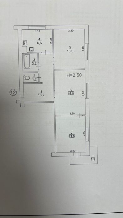 Квартира на вул. Івана Сірка, 49 в Кривому Розі, ID 215069, фото №1
