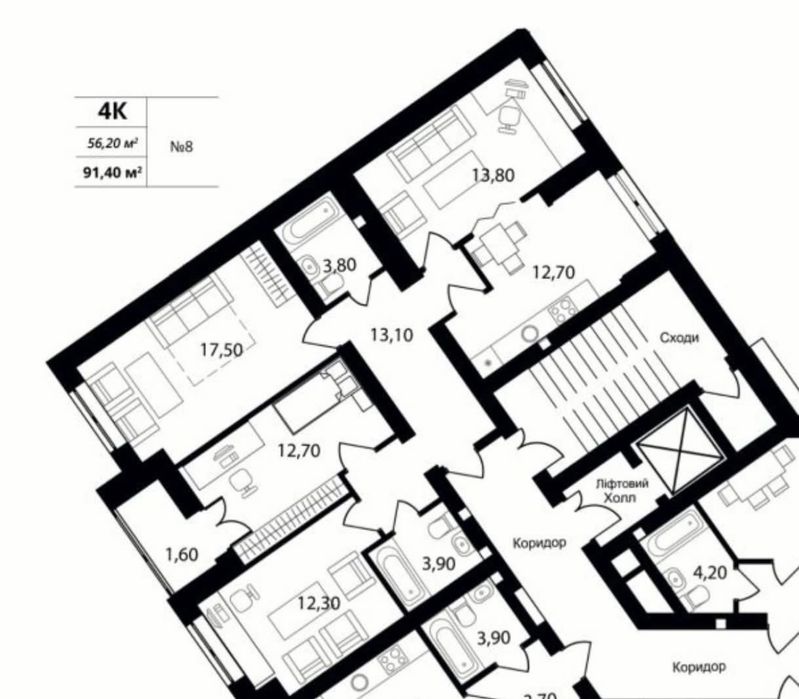 Квартира на вул. Соборна, 121 в Києві, ID 254039, фото №5