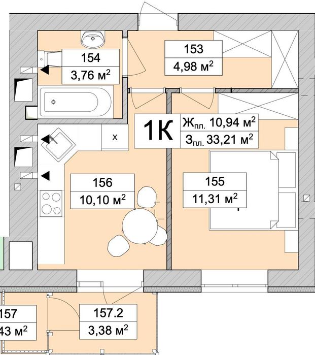 Квартира на ЖК Атмосфера Life в Києві, ID 306665, фото №2