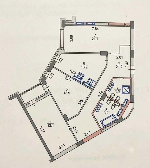 Квартира на просп. Глушкова, 9-В в Києві, ID 351766, фото №16