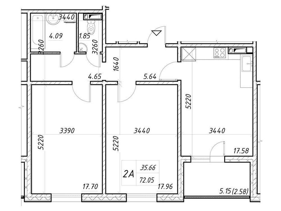 Квартира на вул. Електротехнічна, 43 в Київ, ID 248054, фото №2