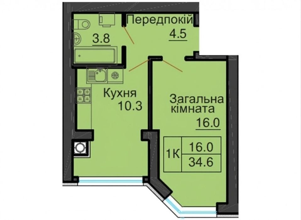 Квартира на вул. Миру, 2 в Києві, ID 312126, фото №9