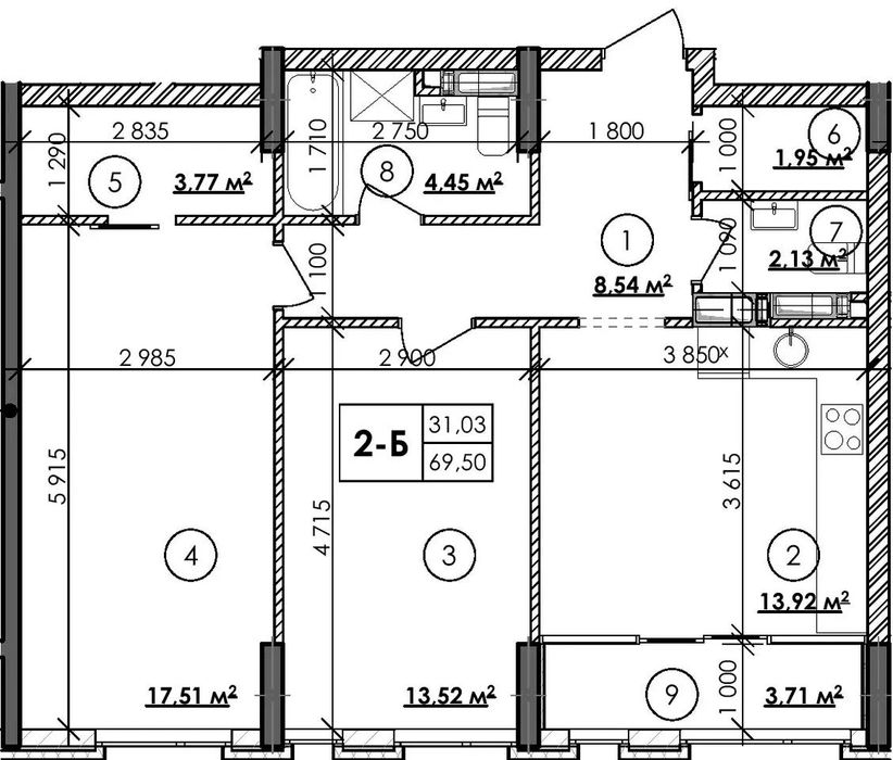 Квартира на вул. Каунаська, 27 в Києві, ID 258373, фото №3