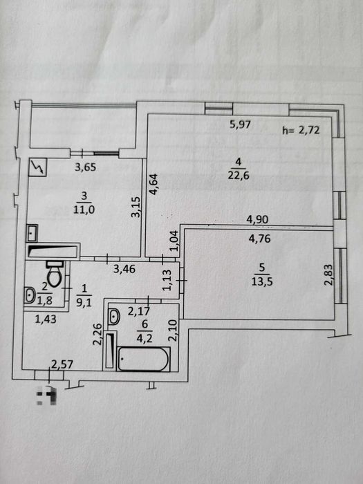 Квартира на вул. Миколи Гулака, 4 в Києві, ID 262254, фото №1
