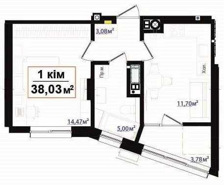 Квартира на вул. Федьковича в Івано-Франківську, ID 264129, фото №2