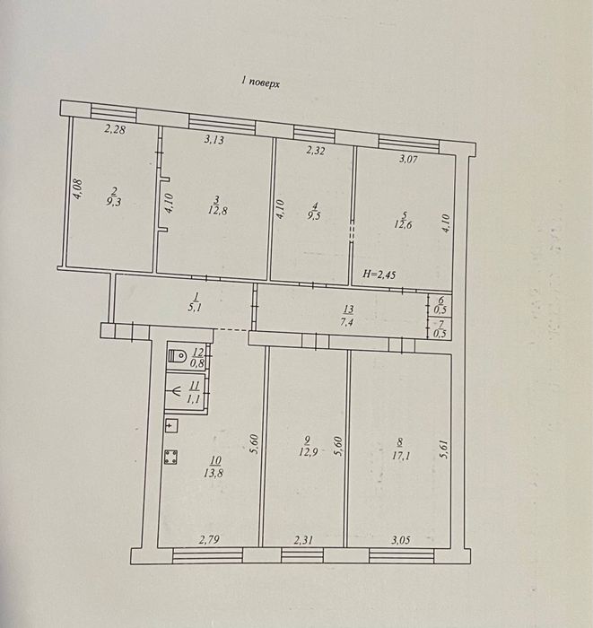 Квартира на вул. Медична, 2 в Кривому Розі, ID 269808, фото №18