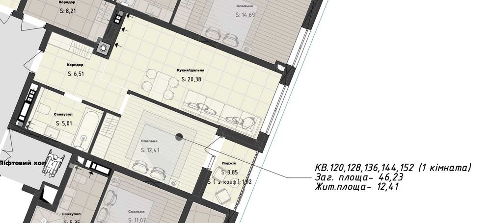 Квартира на вул. Брюховицька, 35 в Львові, ID 276028, фото №11