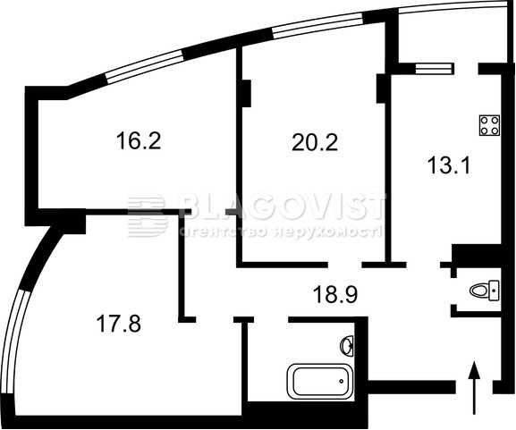 Квартира на вул. Берестейський, 121 в Києві, ID 275638, фото №3