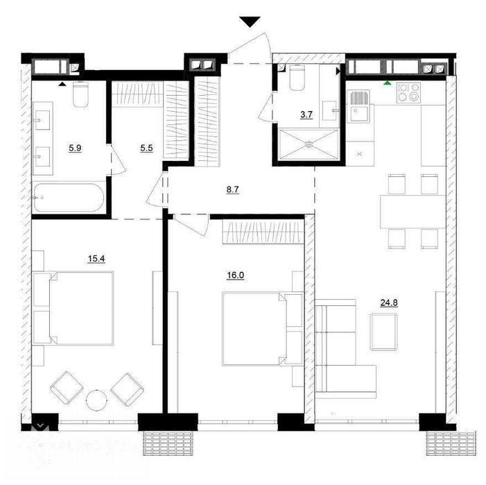 Квартира на вул. Русанівська, 13-17 в Києві, ID 277694, фото №2