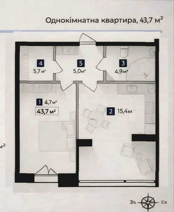 Квартира на вул. Довженка в Івано-Франківську, ID 279705, фото №2