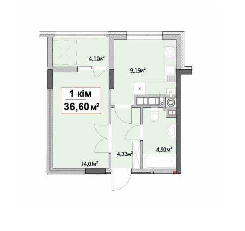 Квартира на ЖК «Каскад» в Івано-Франківськ, ID 314003, фото №2