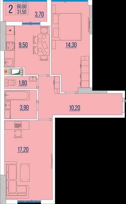 Квартира на жк Бульвар Акацій в Одесі, ID 284959, фото №1