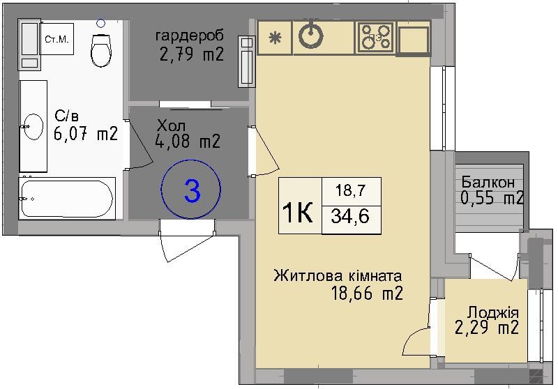 Квартира на ЖК Odesa City в Одесі, ID 284857, фото №2