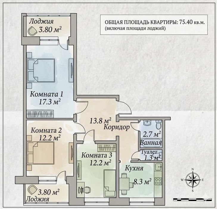 Квартира на вул. Озёрна, 6 в Києві, ID 286019, фото №1