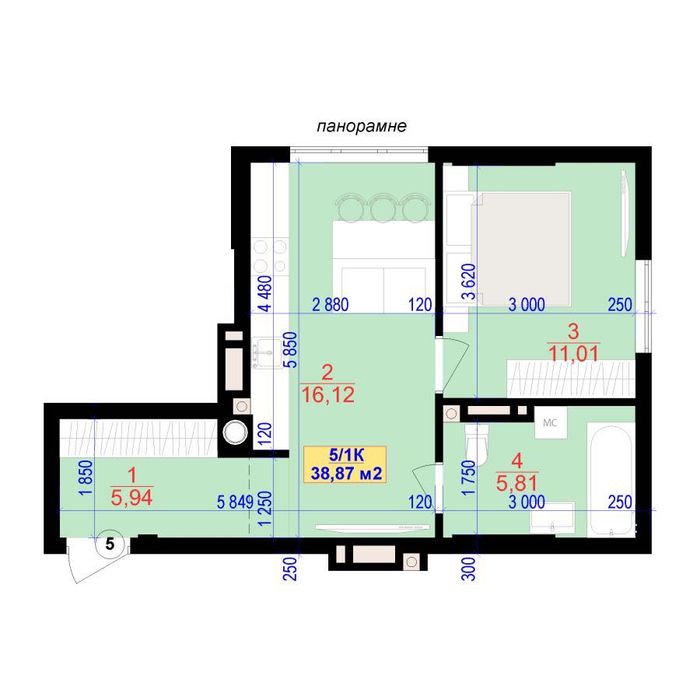 Квартира на ЖК Central Park в Івано-Франківську, ID 286292, фото №2