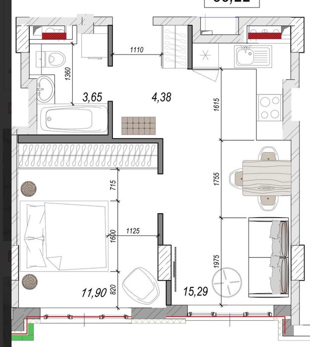Квартира на 4-та станція Великого Фонтану в Одесі, ID 287852, фото №2