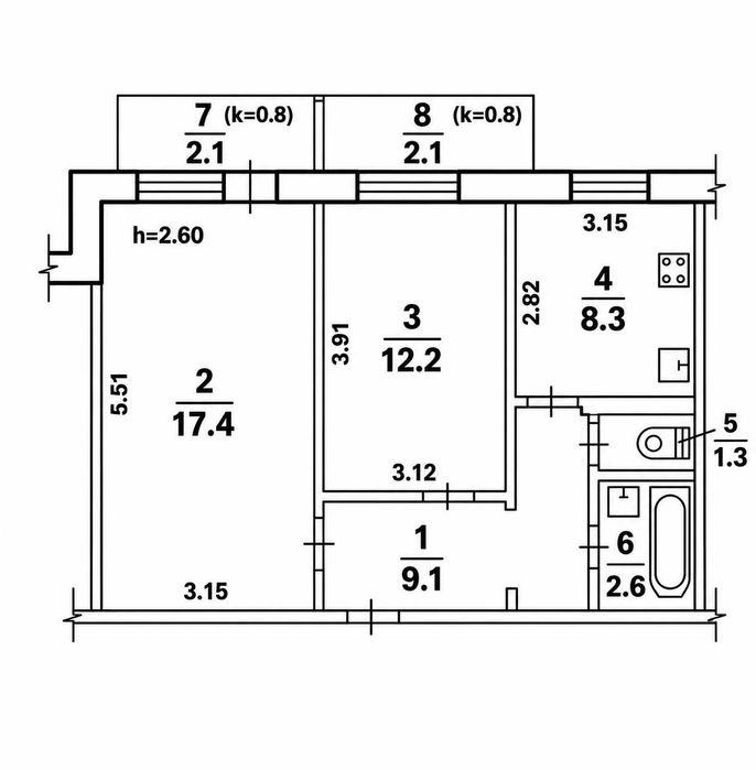 Квартира на вул. Миколи Кибальчича, 5Б в Києві, ID 288513, фото №1