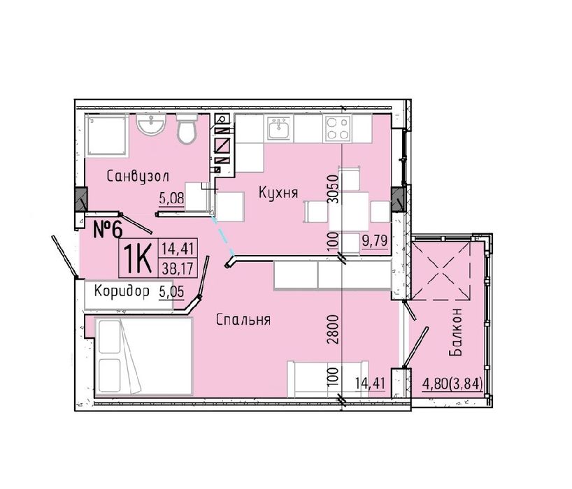 Квартира на ЖК «Акварель 7» в Одесі, ID 289082, фото №4