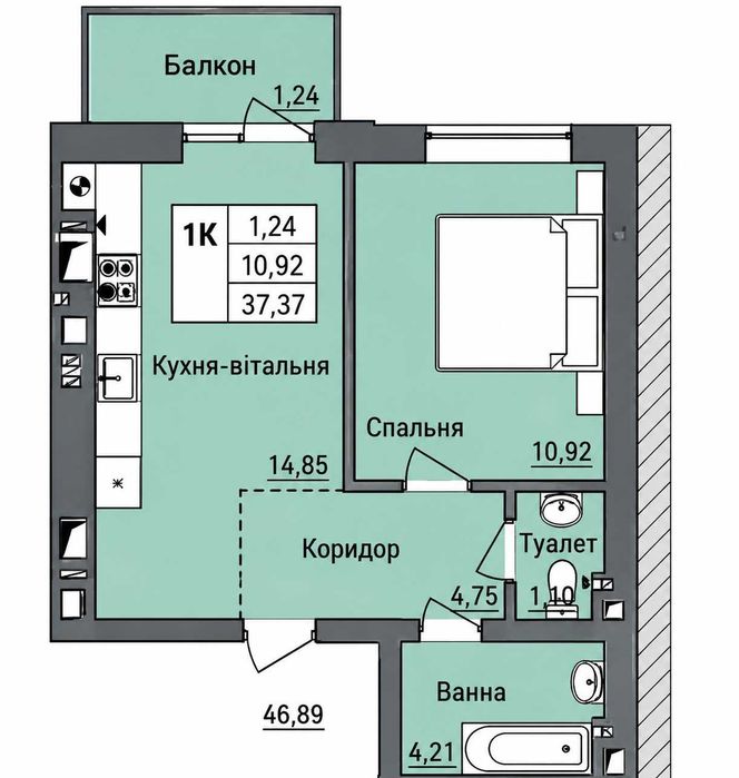 Квартира на вул. Григорія Сковороди в Києві, ID 289584, фото №1