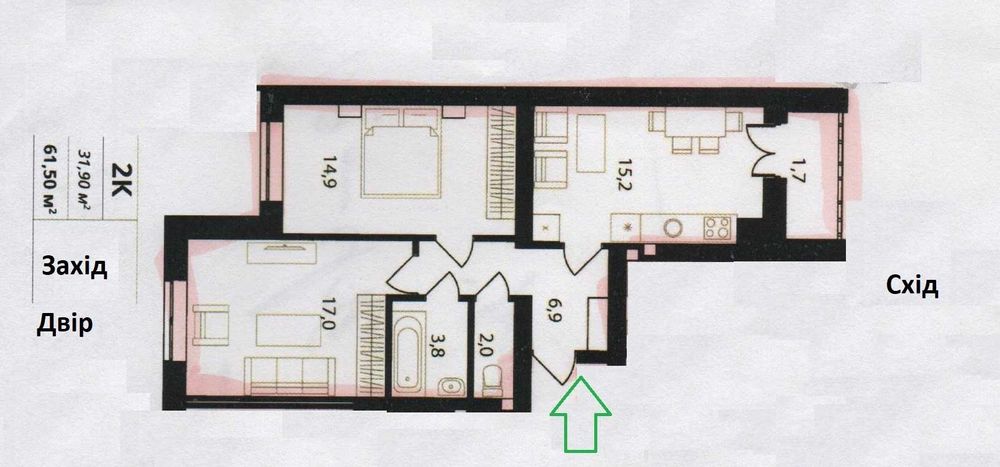 Квартира на вул. Соборна 119 в Києві, ID 289960, фото №2