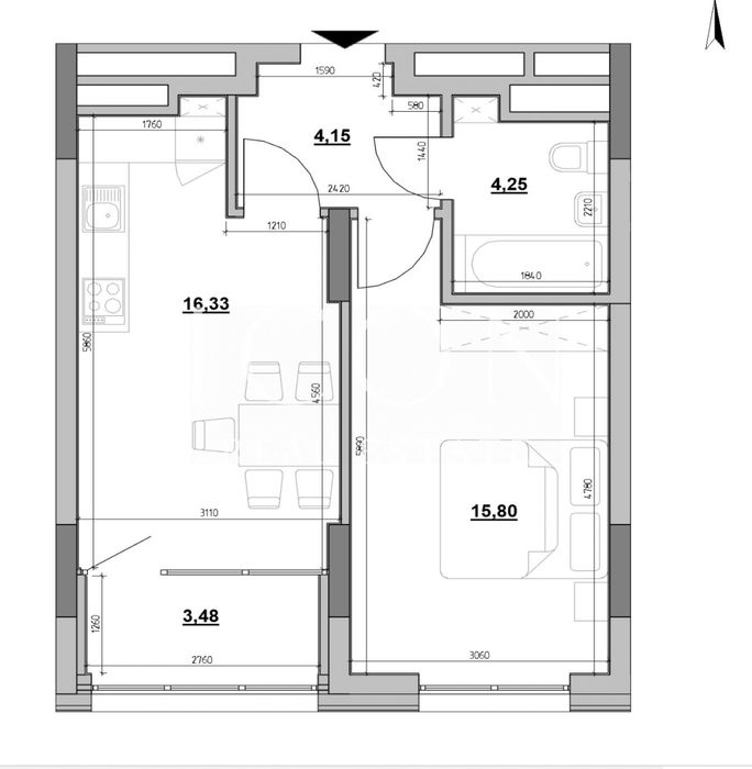 Квартира на шосе Залізничне, 45а в Києві, ID 290109, фото №8