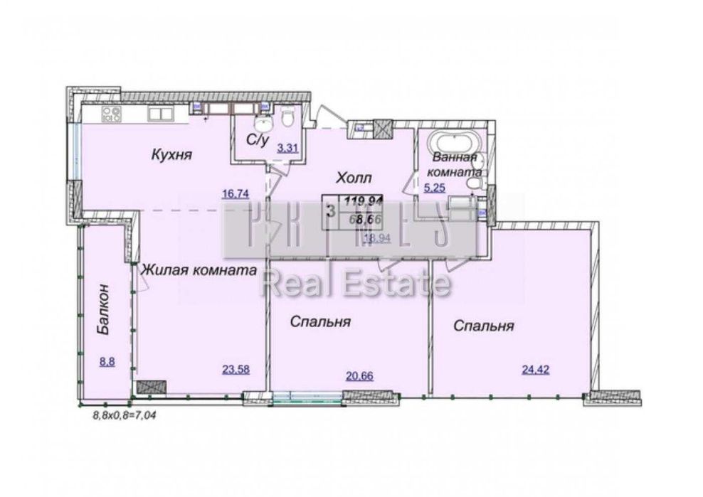 Квартира на вул. Андрія Верхогляда, 19б в Києві, ID 302985, фото №7