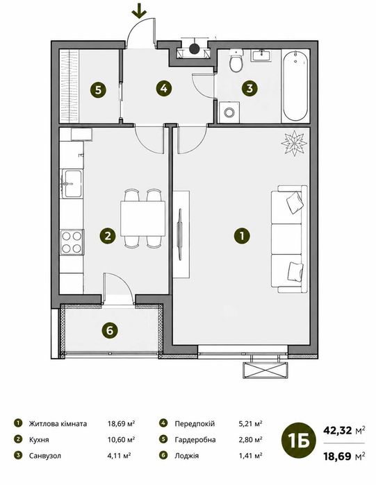 Квартира на пров. Лісогірський, 26 в Києві, ID 294483, фото №5