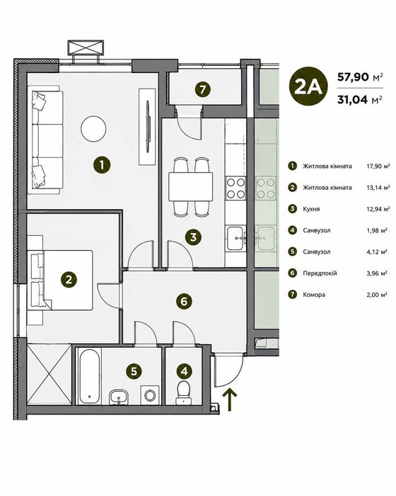 Квартира на пров. Лисогірський, 26 в Києві, ID 294948, фото №2