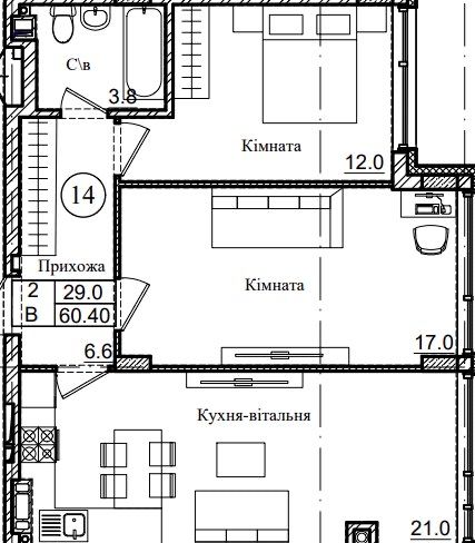 Квартира на ЖК «Петрівське Містечко» в Києві, ID 308602, фото №6