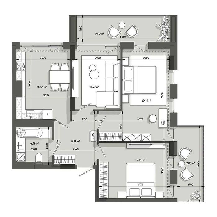 Квартира на вул. Леннона в Львові, ID 297008, фото №5