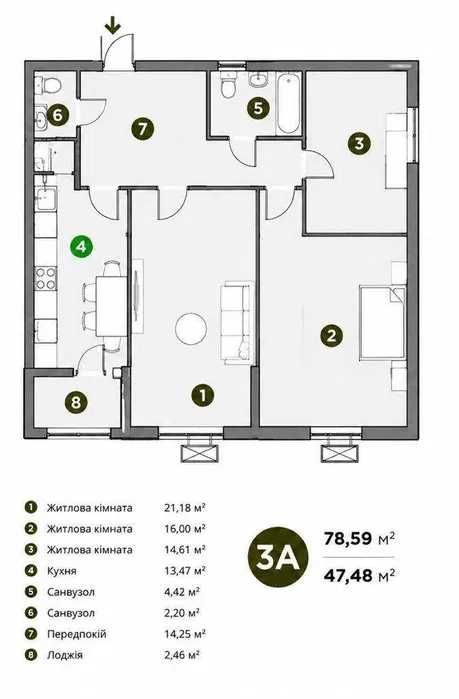 Квартира на пров. Лисогірський, 20 в Києві, ID 296979, фото №1