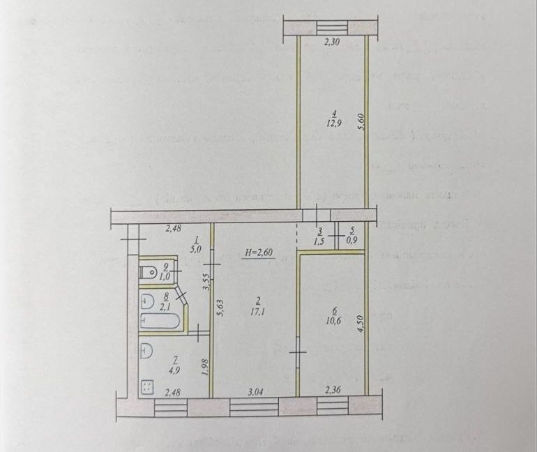 Квартира на вул. Петра Калнишевського, 10 в Кривому Розі, ID 296873, фото №2