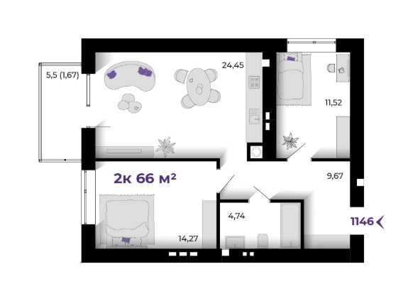 Квартира на ЖК Prostir в Івано-Франківську, ID 296808, фото №1