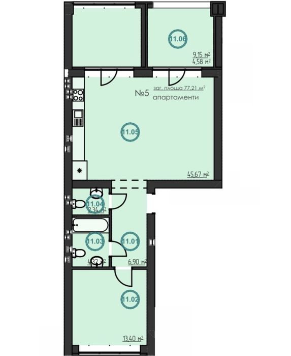 Квартира на ЖК «Hygge Home» в Києві, ID 296458, фото №11