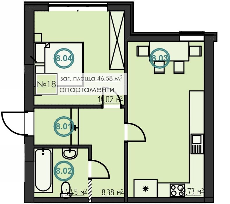 Квартира на ЖК «Hygge Home» в Києві, ID 296458, фото №12