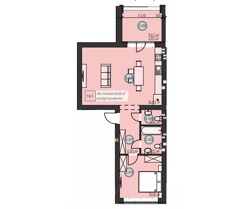 Квартира на ЖК «Hygge Home» в Києві, ID 296458, фото №10