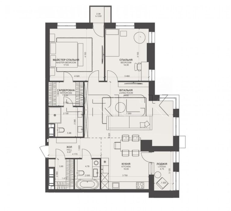 Квартира на вул. Василя Тютюнника, 39/2 в Київ, ID 299908, фото №4