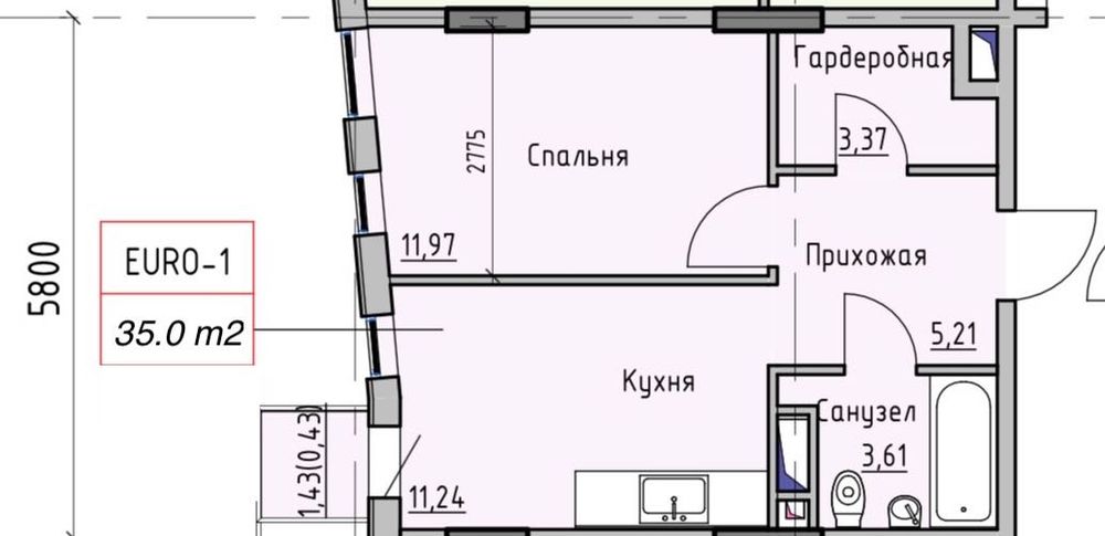 Квартира на ЖК «Пространство на Раскидайловской» в Одесі, ID 299785, фото №11