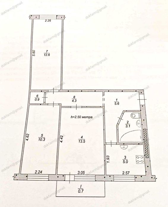 Квартира на вул. Едуарда Фукса, 40 в Кривому Розі, ID 301157, фото №17