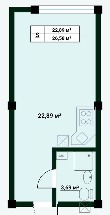 Квартира на Дарницький в Києві, ID 302241, фото №3
