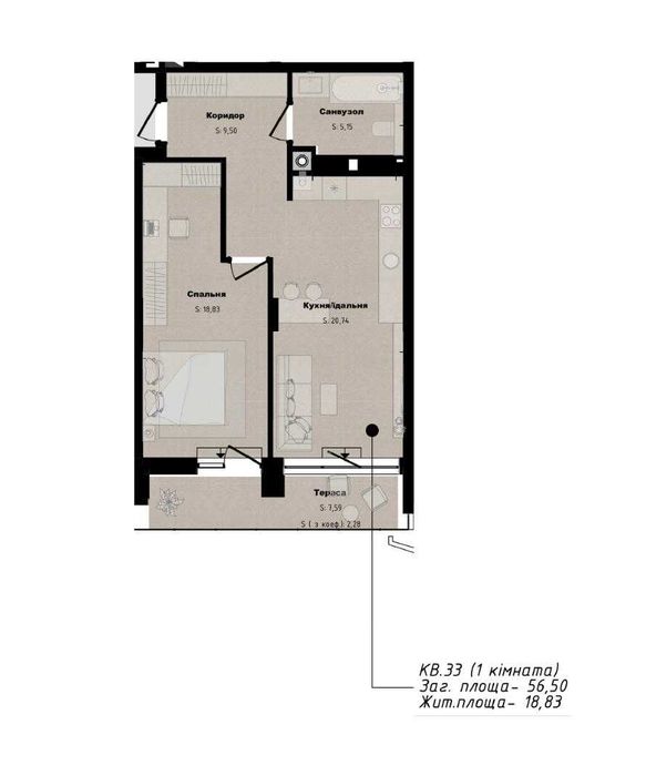 Квартира на вул. Бузкова, 2 в Львові, ID 313894, фото №2
