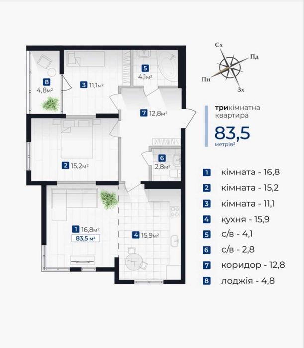 Квартира на ЖК «Senat» в Івано-Франківськ, ID 314540, фото №3