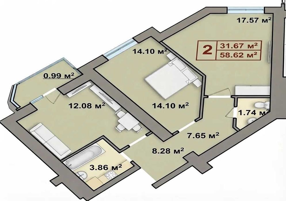 Квартира на вул. Пасічна в Івано-Франківськ, ID 323538, фото №2