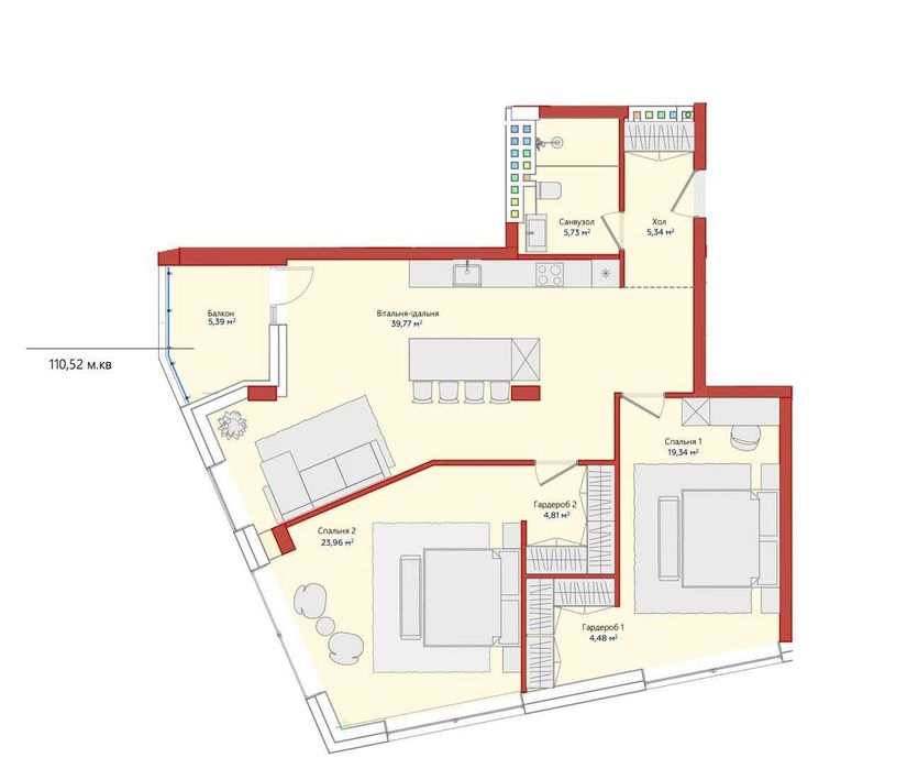 Квартира на вул. Ярославенка, 23А в Львів, ID 323360, фото №2