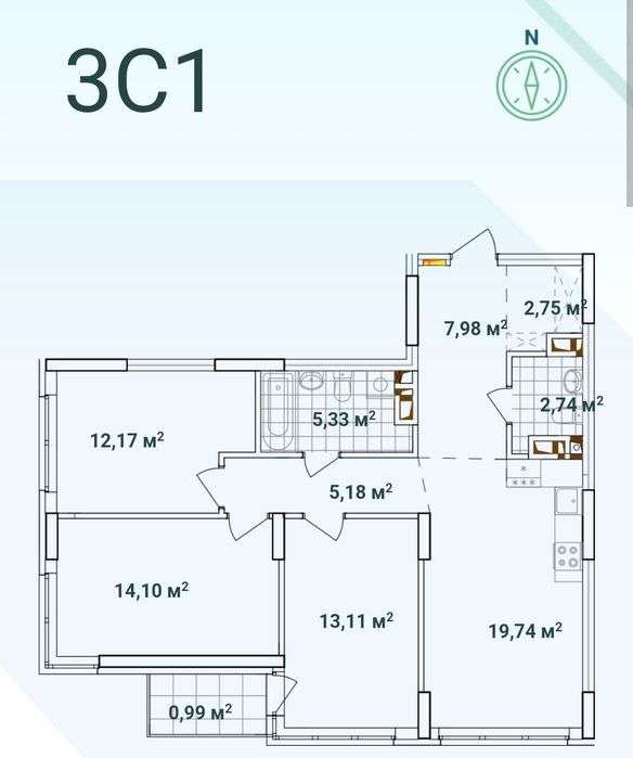Квартира на вул. Всеволода Змієнка, 34/21 в Київ, ID 323120, фото №4