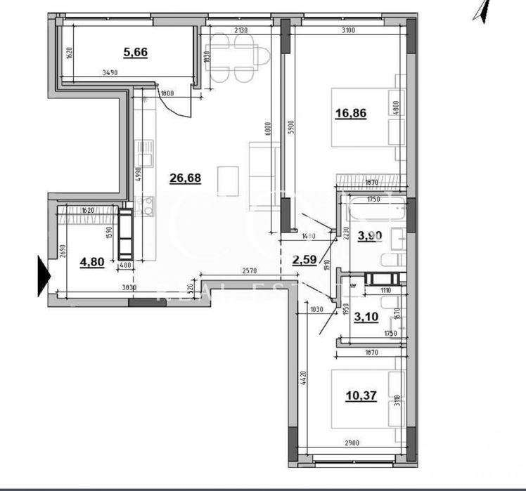 Квартира на вул. Клеманська, 3 в Київ, ID 321956, фото №2